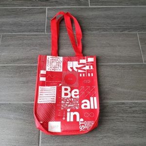 Lululemon Red & White Reusable Bag w/ Snap Closure